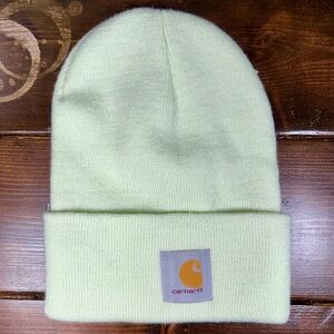 Carhartt Men’s Knit Cuffed Beanie with Logo - Hint of Lime Color (yellow/green)